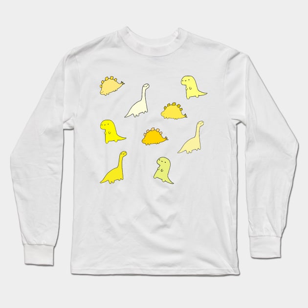 Yellow Dino Pack Long Sleeve T-Shirt by Biscuit25